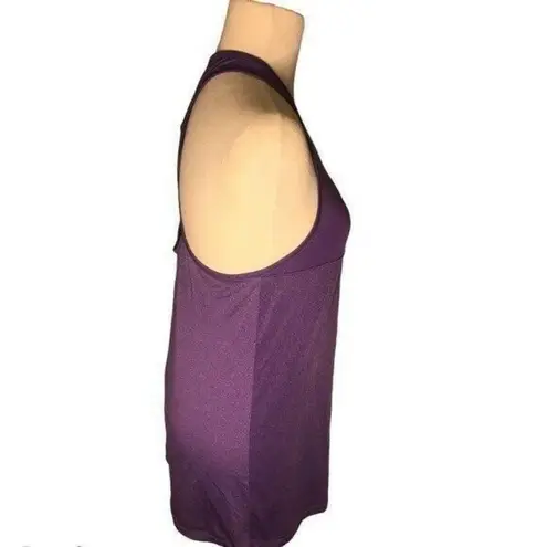 Head Open Back Spaghetti Strap Purple Gym Workout Yoga Tank Top Size M