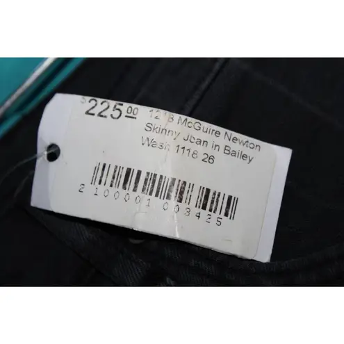 McGuire Denim Women's Newton Skinny Jean Bailey Wash Black Pinstripe Size 26 NWT