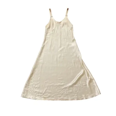 Dior Christian Vintage Cream Satin Nightgown Slip Dress Womens Size Medium?