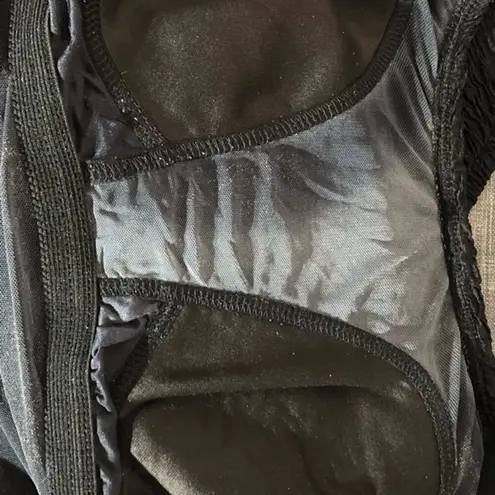 One Piece Swimsuit Cross Back Krinkle Padded Black Size Small