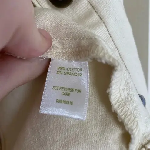 Garnet Hill Ecru Off White Denim Jean Jacket Size 2