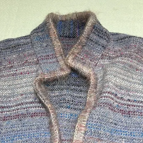 One of a Kind vintage Hand Knit Wool mixture cardigan, sweater Size M Purple Size M