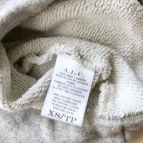 A.L.C. On Duty Gray Declan Cropped Hoodie Sweatshirt XS Cotton Chrissy Teigen