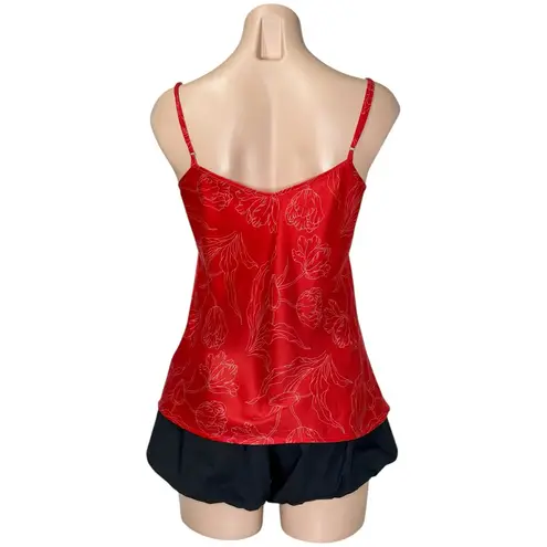 SILK LAUNDRY Bias Cut Silk Cami, Red Tulips, Small