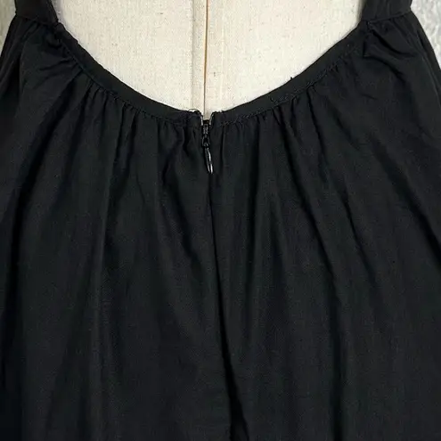 NWT Lumiere Linen Blend Black Ruffled Sleeves Tie