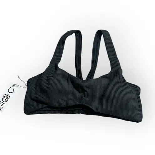 GIGI C Revolve Andrea Sports Bra Women's Small Black Ribbed Cutout V