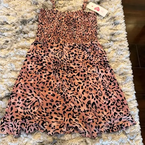 NWT Buddy Love Pink & Black Leopard Ruffle Hem Dress