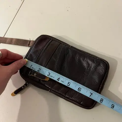 Brown Handcrafted Brown Genuine Leather Festival Riding Belt Bag Crossbody Bag