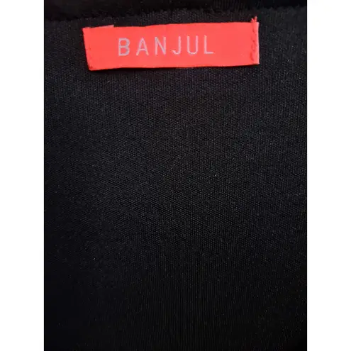 BANJUL Women's Gold & Black Polyester Faux Wrap Sequin Dress Size M