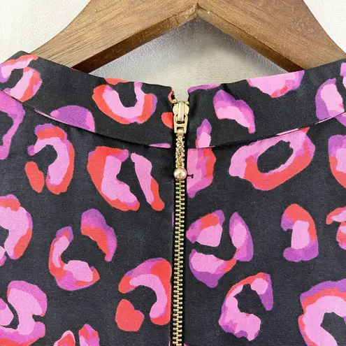 Kate Spade Womens Dress Size 6 Leopard Fit Flare Preppy Party Kimi Valentines Black