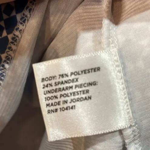 Lady Hagen golf performance top blue white long sleeve golf 3/4 zip size M