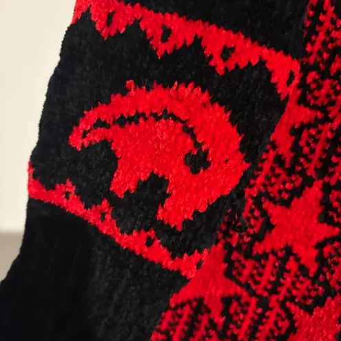 Vivi of Santa Fe Vintage Knit Star print southwestern button sweater black red M Size M