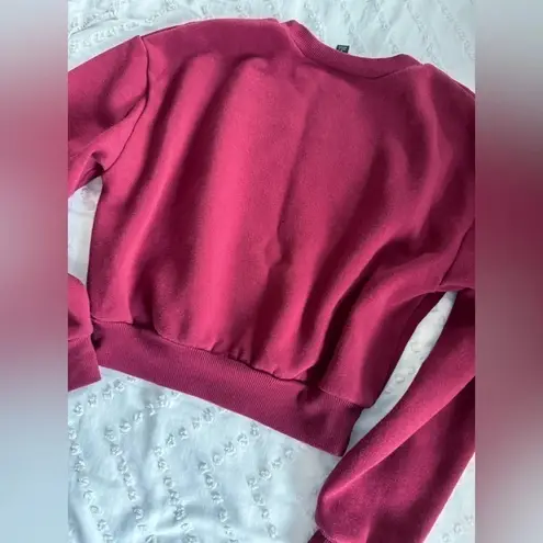 Wild Fable  Cropped Sweatshirt Hoodie Pullover Wine Maroon Size Small Target