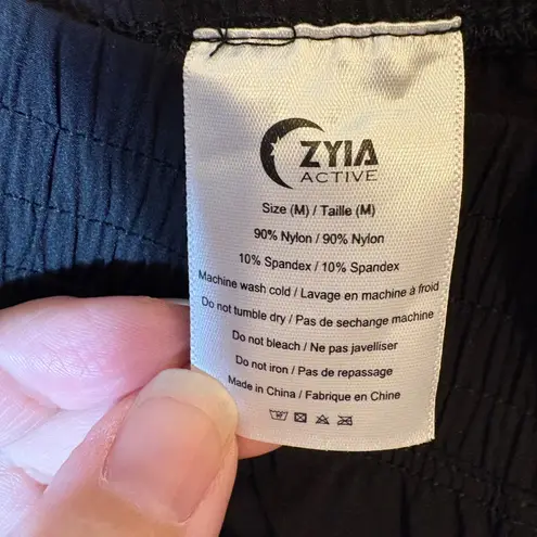 Zyia Active Black Crop Pants Wide Leg Lounge Relaxed Athletic Medium
