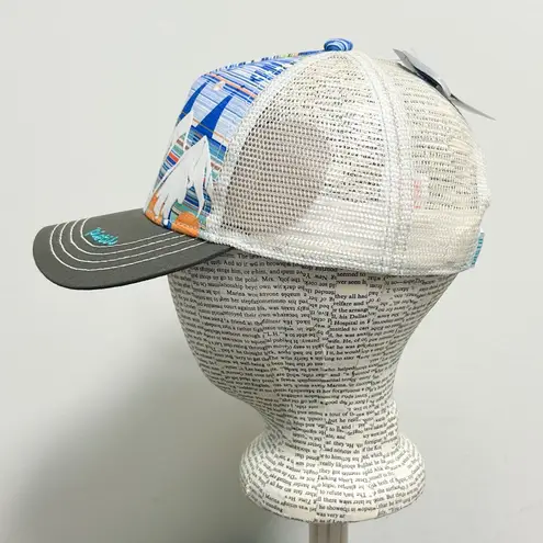 Pistil Blue Orange Gray Mckinley Mountains Mesh Snap Back Womens Trucker Cap O/S