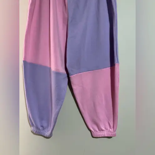 NWT Purple and Pink Sweet Society Pastel Clown Bear Colorblock Sweatpants size 5 - Image 9