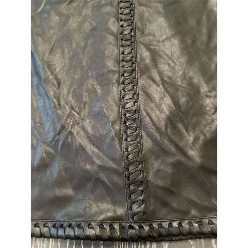 INC Women's Faux Leather Black Mini Skirt Size PS Petites