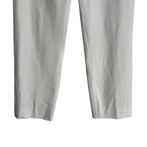 Brunello Cucinelli White Mid Rise Straight Leg Flat Front Trouser Dress Pants 6