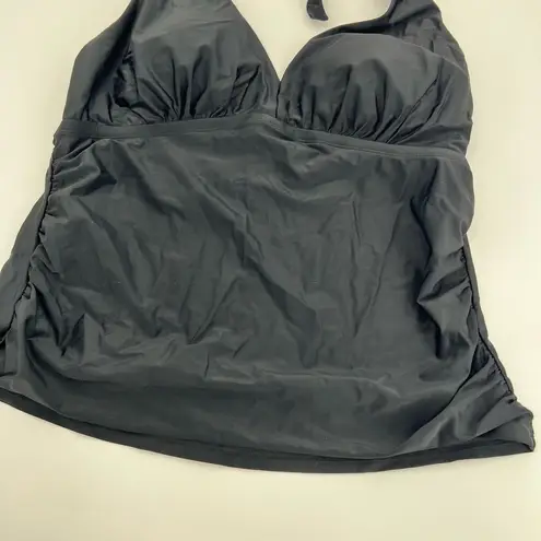 NEW Swimsuits For All plus size black halter tankini top bathing suit size 20