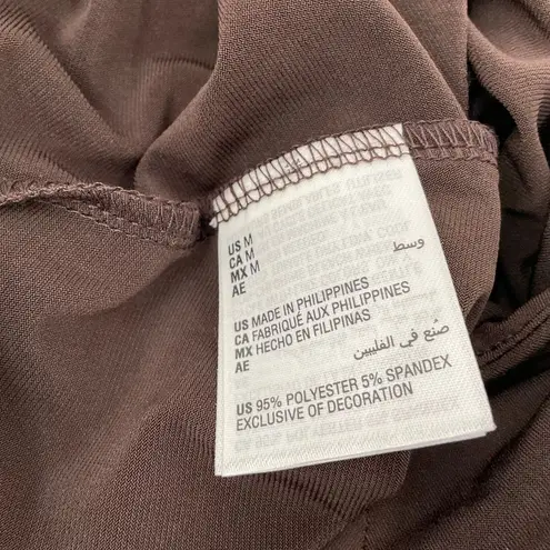 JM Collection Brown Chiffon Hem Pull-On Midi Skirt – Medium Z140