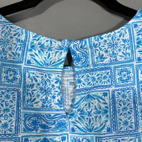 Stella Parker Women's Blue Patchwork Floral Sleeveless Top