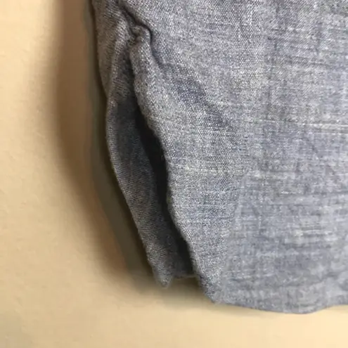 Theory  Women’s Classic Eco Sharkskin Linen Blend Button-Up Short Sleeve Shirt thumbnail 5