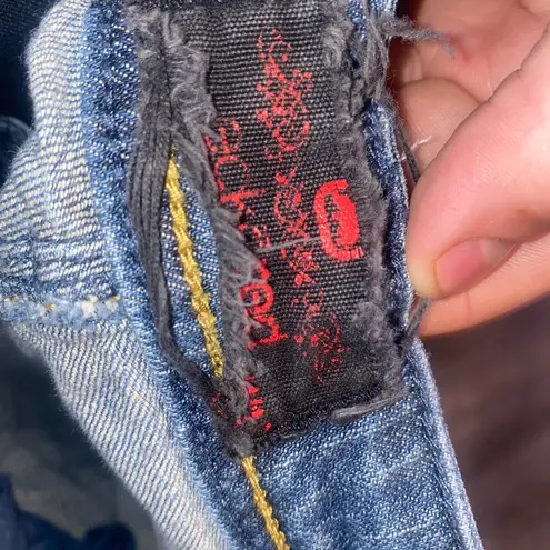 Ecko Red Denim Size 11 waist 32 Rhino Logo Rhinestone Pockets. Blue