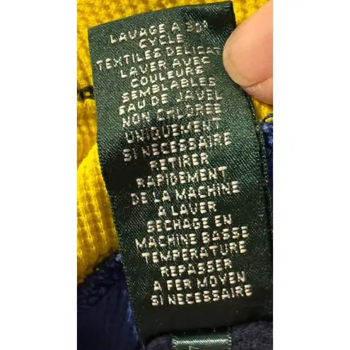 Ralph Lauren VTG‎ LRL LAUREN ACTIVE  THERMAL HOODED COLOR BLOCK TOP XL Lace Up