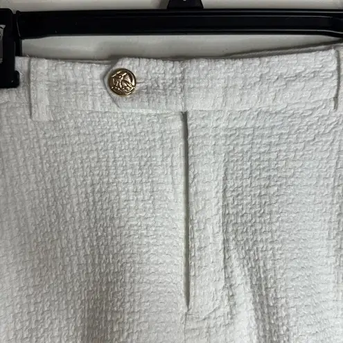 Draper James Women’s Textured Bermuda Shorts Tailored Basket Weave White Size 10