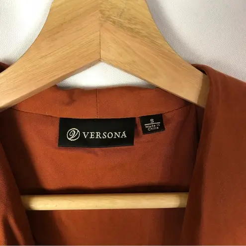 Versona Burnt Orange Open Front Drape Utility Vest S