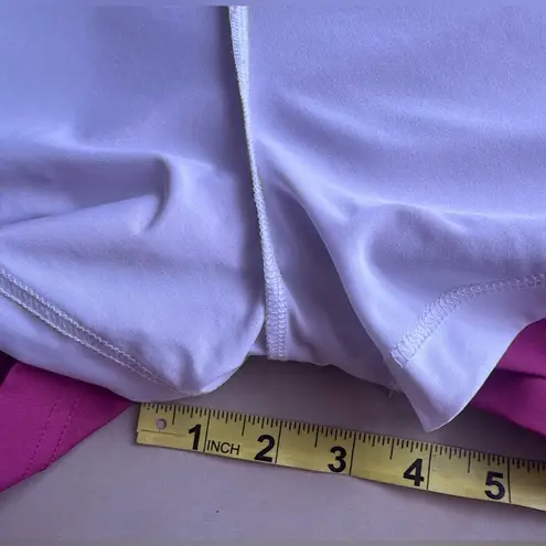 Lija Cubism Plaid Activewear Golf Skort Zip pink Cotton Blend pocket Size 4