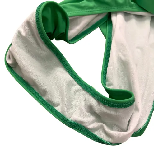 Pretty Little Thing NWT  GREEN GOLD BEAD DETAIL RUCHED CUT OUT SWIMSUIT Size 22Plus