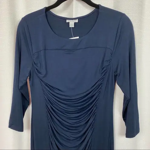 A pea in the pod  Navy Blue Ruched Body Con Maternity Dress Sz.M NWT