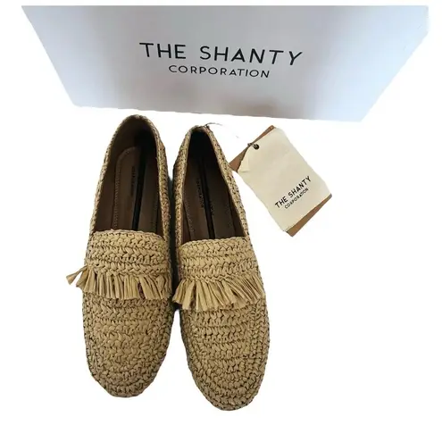 NEW Moroccan Raffia MIAMI LOAFERS SHOES Women's 40, 9 Natural Slip On Moccasin Tan