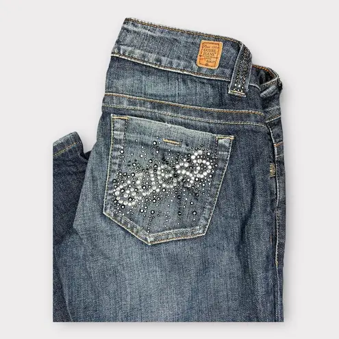 Guess  | Vintage Y2K Rhinestone Embellished  Daredevil Bootcut Jeans | 26