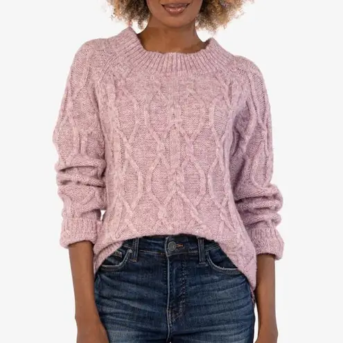 Kut From The Kloth  Eudora Cable Knit Pullover Sweater Lilac / Lavender XS