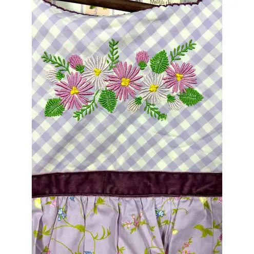 Matilda Jane Girls Sz 8 Floral Sleeveless Peplum Prudence Gingham Ruffle