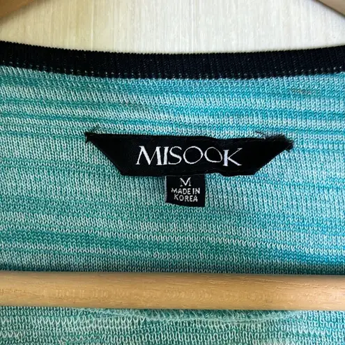 Misook  Women's Cardigan Sz M‎ Blue Banded Single Hook Closure Sweater