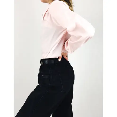 Vintage Sheer Pleated Blouse in Light Pink | Size L Size L