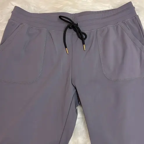 Zyia Joggers Large Gray Peak Zipper Ankle Casual Gym Fitted Drawstring C34