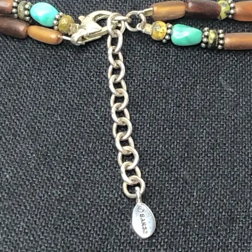 BARSE Turquoise Pendant on Multi-Strand Necklace with Sterling Silver Accents