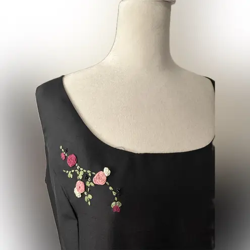 Tina Hagen L A Size 12 Vintage Silk Dress suit Black