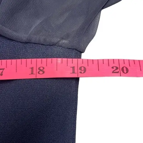 JR Nites by Caliendo Size 10 Jacket Sheer Sleeves Beaded Vest Satin Trim Blue