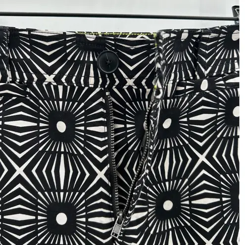 Maeve The Ettie High Rise Crop Wide Leg Pants Black White Pattern Boho Size 25