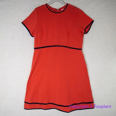 Eshakti Contrast trim cotton knit dress in coral red cotton blend women size 16W