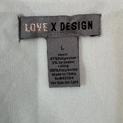 LOVE X DESIGN Light Blue Ruched Waist V Neck Sleeveless Mini Dress Size L Green Size L