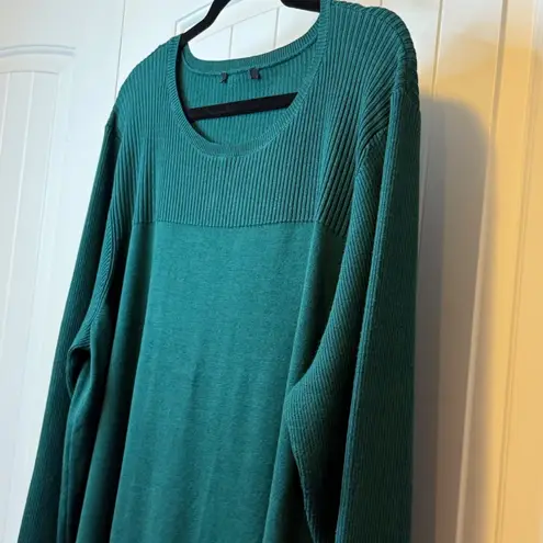 Source Unknown Forest Green Knit Long Sleeve Top Women's Casual Pullover Sweater Plus Sz 2X/3X