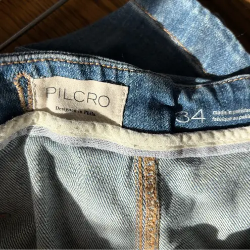 Pilcro The Arin Mid-Rise Button-Front Barrel Pant by Wide Leg