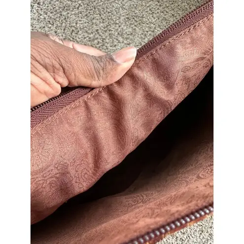 Lord & Taylor Crocodile Embossed Brown Leather Alligator Handbag