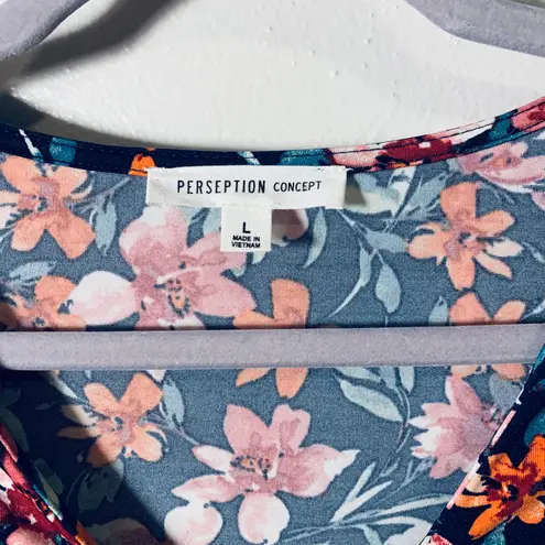 Perceptions Large Floral Peplum Blouse